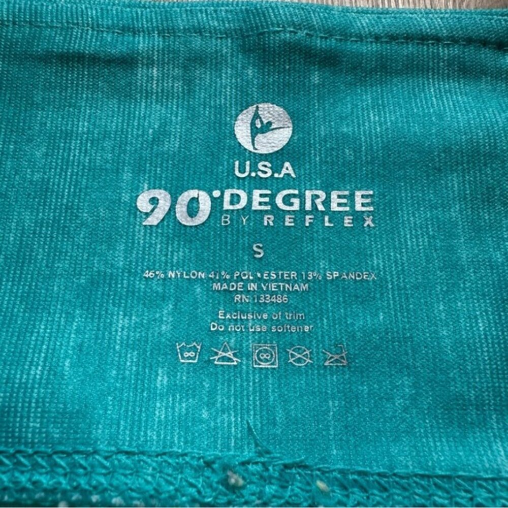 90 Degree By Reflex Aqua Blue Crop Yoga Leggings Athleisure Capri Pants - XS - Picture 8 of 11
